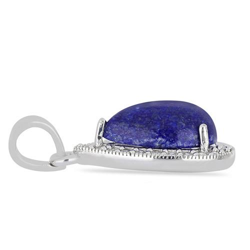 BUY STERLING SILVER NATURAL LAPIS LAZULI GEMSTONE BIG STONE PENDANT